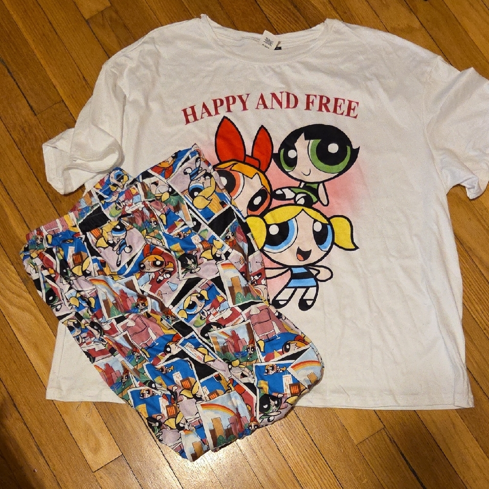 Plus Size Powerpuff Girls Wide Leg Lounge Set Size 3X NWOT